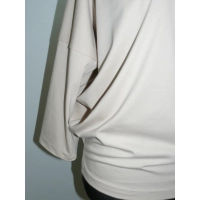 Bawełniana luźna bluzka kryjąca boczki - jasny beż